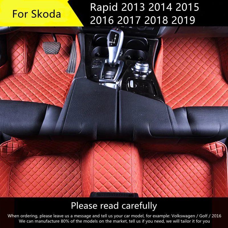 

Car Floor Mats For Skoda Rapid 2013 2014 2015 2016 2017 2018 2019 Auto Protector Covers Interior Custom Leather Carpets