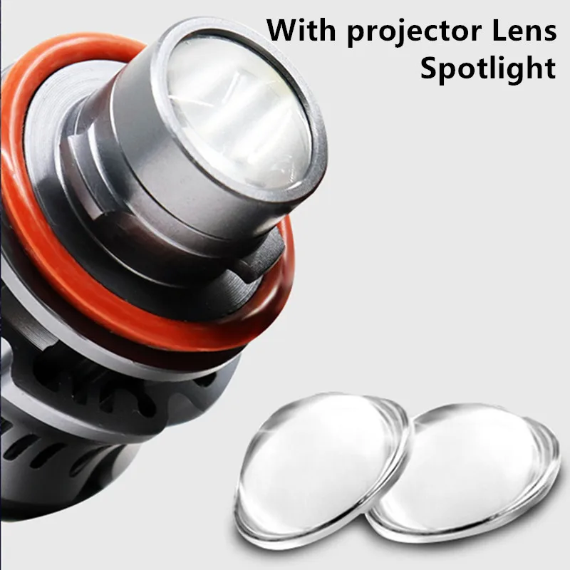 J3 H11 Car Tuning LED Lenticular Fog Light Projector Lens H7 H11 9005 9006 9012 Hir2 H7 LED Spotlight Car Headlights fog lamps