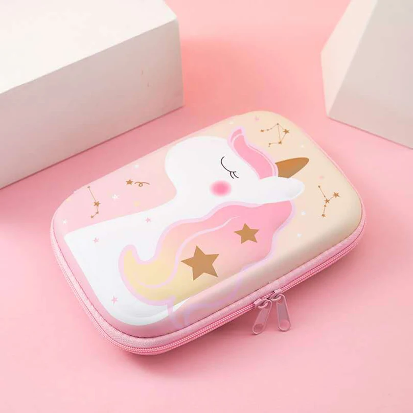 Unicorn Pencil Case Kawaii Pencil Box Large Stationery 3D Pen Case For Kids Office Trousse Scolaire Cute School Pencil Cases