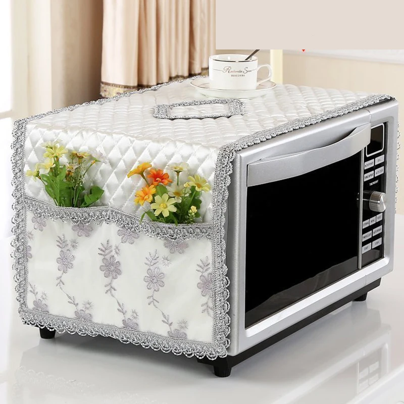 Lace Fabric Dust Cover Microwave Case Microwave Oven Pastoral Style Microwave Towel