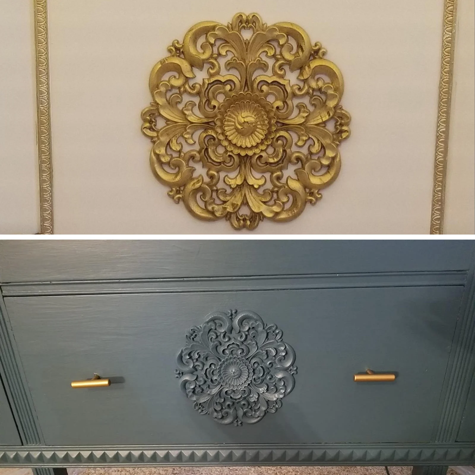 1pc Round Flower Wood Carving Decal Unpainted Disc Onlay Decor Door Furniture Symmetrical Court European Style 10cm 3D Disc image 3