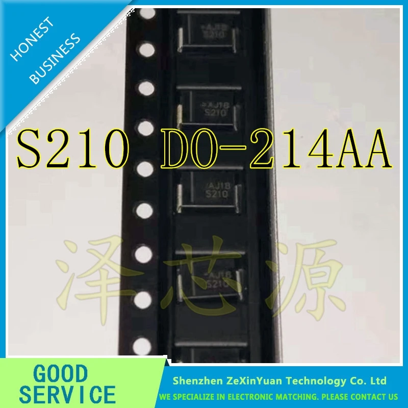 10ชิ้น/ล็อต S210 2A 100V SCHOTTKY DIODE ชิป DO-214AA (SMB)