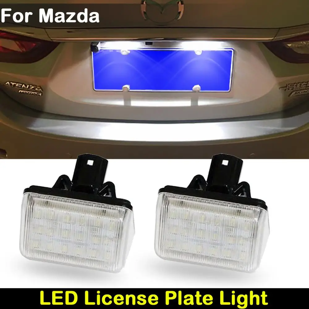 For Mazda 6 Speed  Mazda 6 CX-5  CX-7 Car Rear white LED license plate light number plate lamp