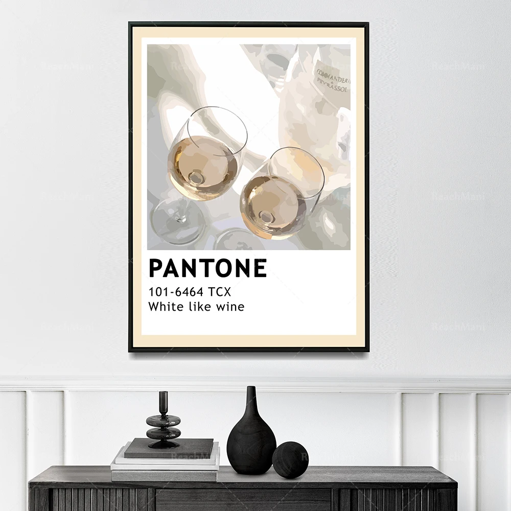 Pantone White Like Wine poster, wine print, fashion Pantone print, wine lover print, aesthetic poster, Pantone wine vintage post