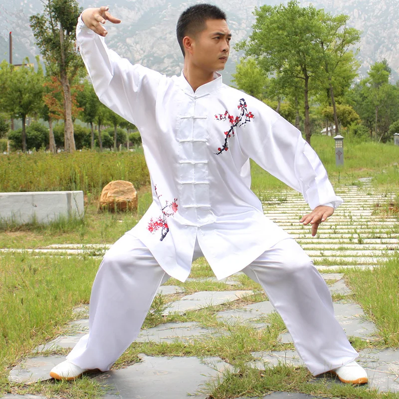 USHINE Traditional Chinese Clothing 7 Colors Long Sleeve Wushu TaiChi Men KungFu Uniform Tai Chi Uniforms Exercise Clothing