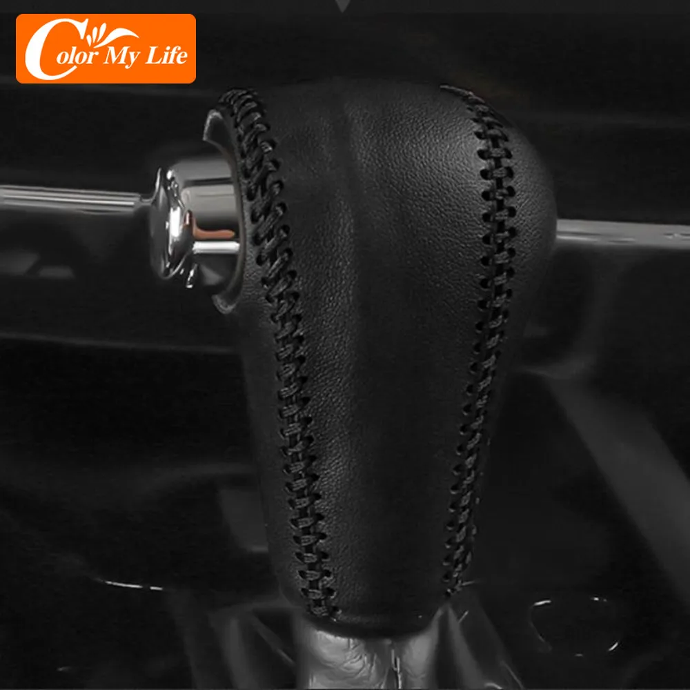 Car Leather Head Shift Knob Protection Cover for Honda Vezel HRV HR-V 2014 - 2022 AT Gear Shift Collars Protection Case Covers