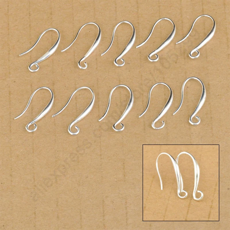 100Pcs/ Lot DIY Making Jewelry Earring Findings 925 Sterling Silver Ear Hook Earwires Accessory for Crystal Pearl Stone Handmade