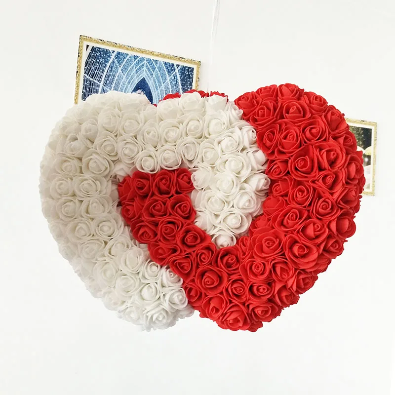 new product roses artificial flower wall wedding decoration rose flower Heart-shaped pendant