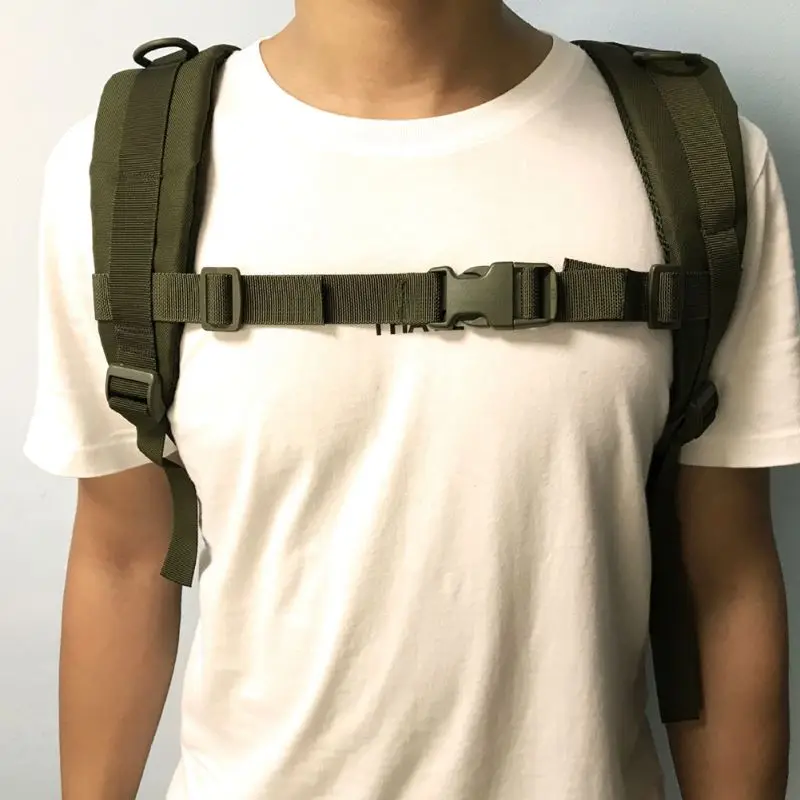 1pc Camouflage Green Backpack Chest Strap Adjustable Backpack Heavy Duty Chest Strap Belt Non-slip Pull Belt For Hiking Jogging