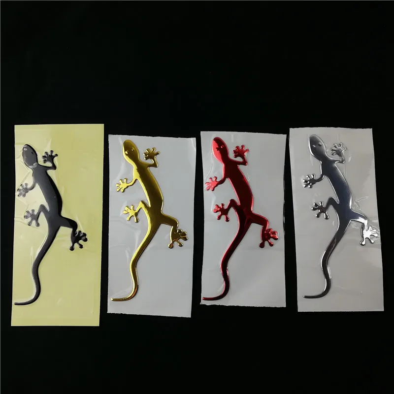 Super Cute Lizard Gecko 3D Car Sticker Soft PVC Chromed Badge Emblem Auto Motorcycle Decoration Wall Decal Refrigerator sticker