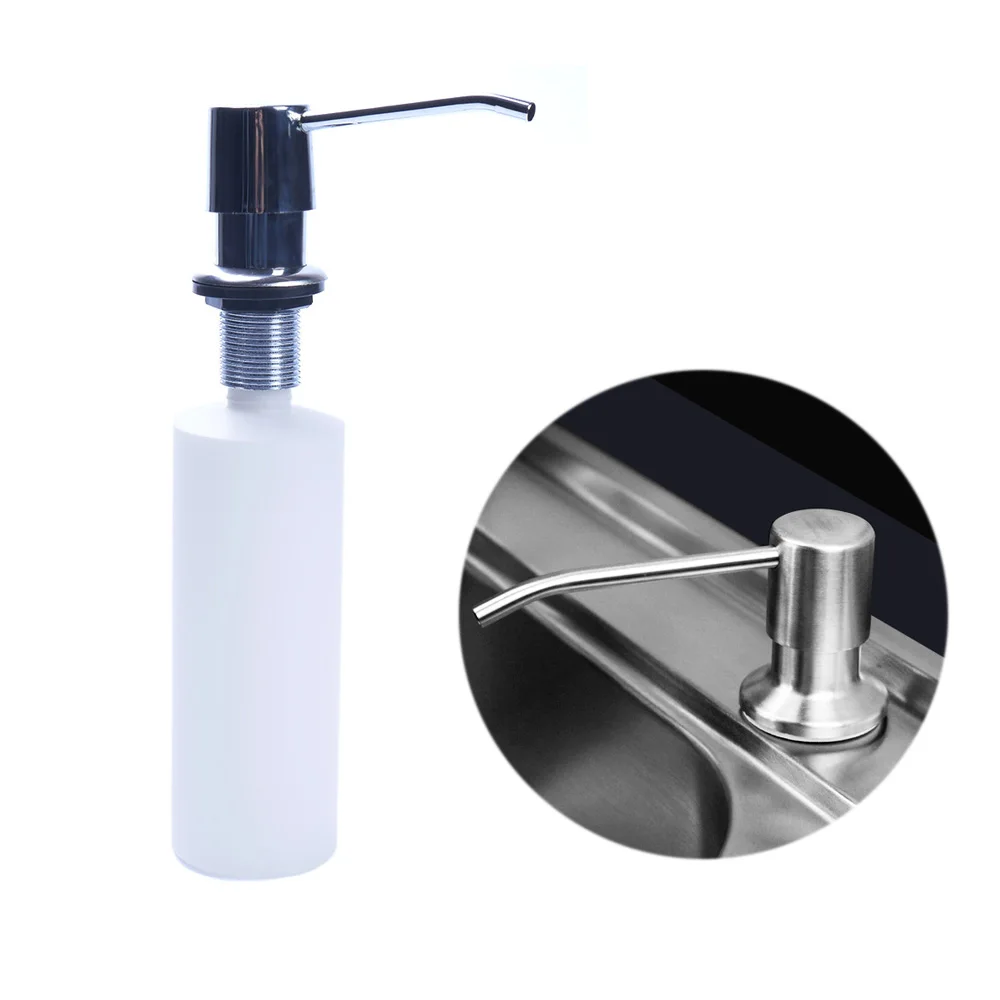 Dispensador de jabón para fregadero de cocina, botella de plástico ABS con bomba de loción integrada para baño y cocina, organizador de jabón