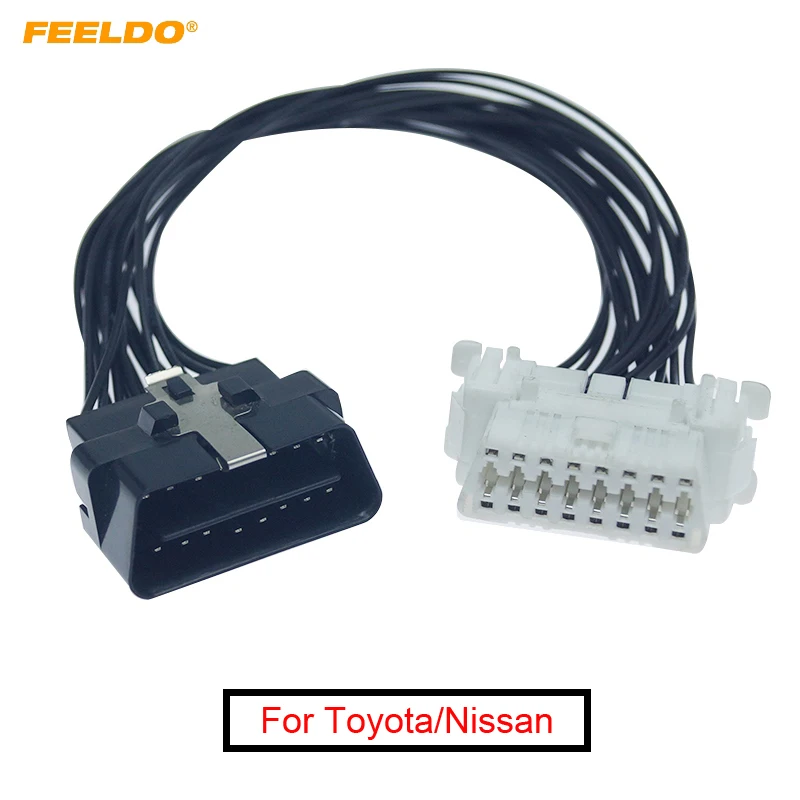 

FEELDO 1Pc 16-Pin OBD2 Male To Female Cord Extension Cable Adapter Connector For Toyota #AM6102