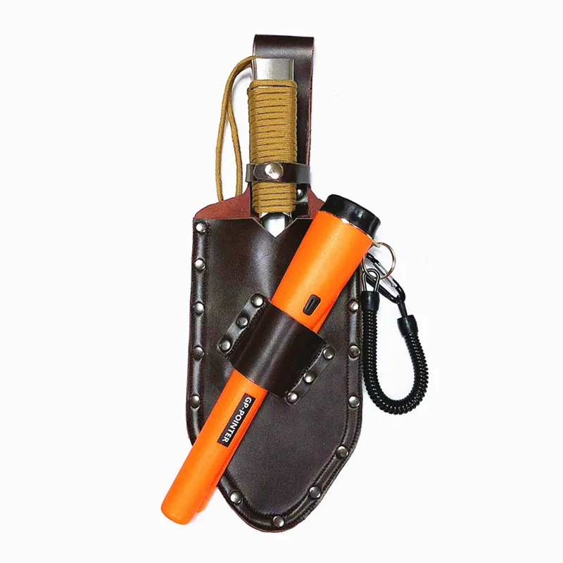 Metalen Detector Pointer Holster Graver Pouch Schat Taille Pack Vindt Tas Gereedschap Lederen Schop Profind 2in1 Voor Tuin Detecteren