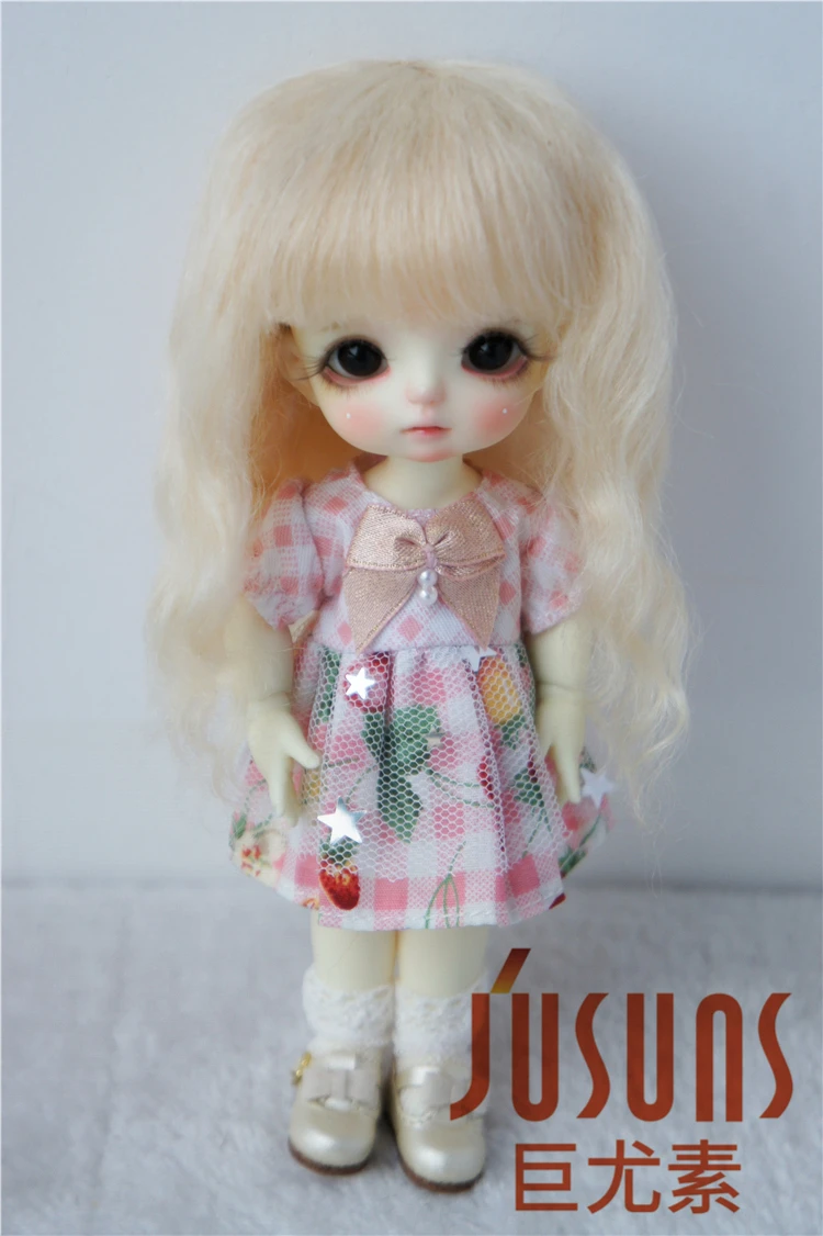 JD258 5-6 zoll 6-7 zoll Lange Smart Weiche Welle Mohair Puppe Perücken 1/8 1/6 OB11 YOSD Mode BJD Puppe Zubehör