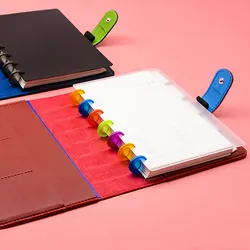 A5 B6 Binding Discs Button Notepad Plastic Loose-leaf Coil Foldable Plastic Disc Buckle Colorful Binder Ring Snap Planner Book