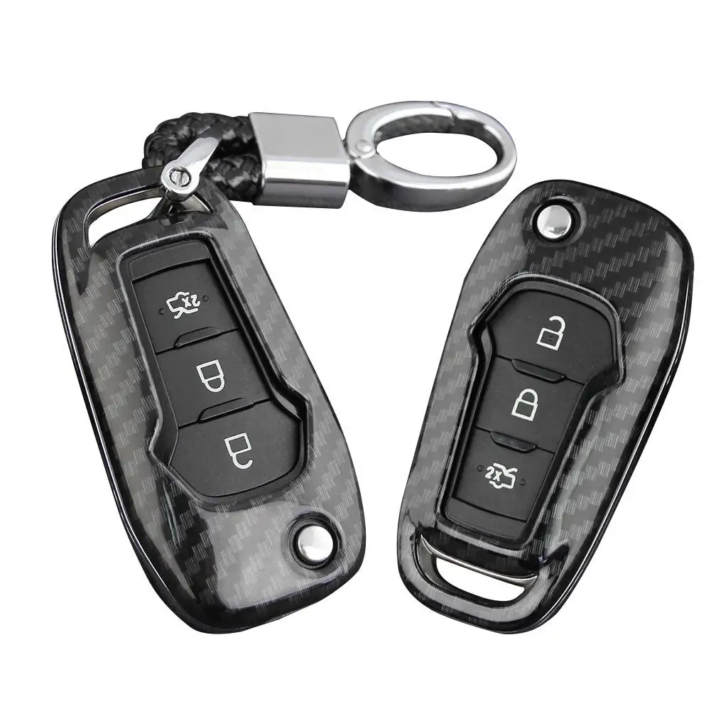 Car Key Case Fob Bag Holder ABS Hard Shell Cover Parts For 2016-2018 Ford Explorer For 2015-2019 Ford F-150 For 2016-2018 Ford