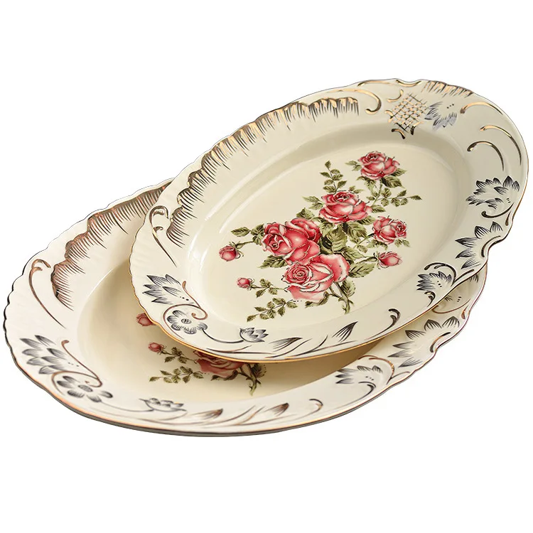 European ceramic plate plate household Western dish combination soup dish dish set ceramic bowl plate