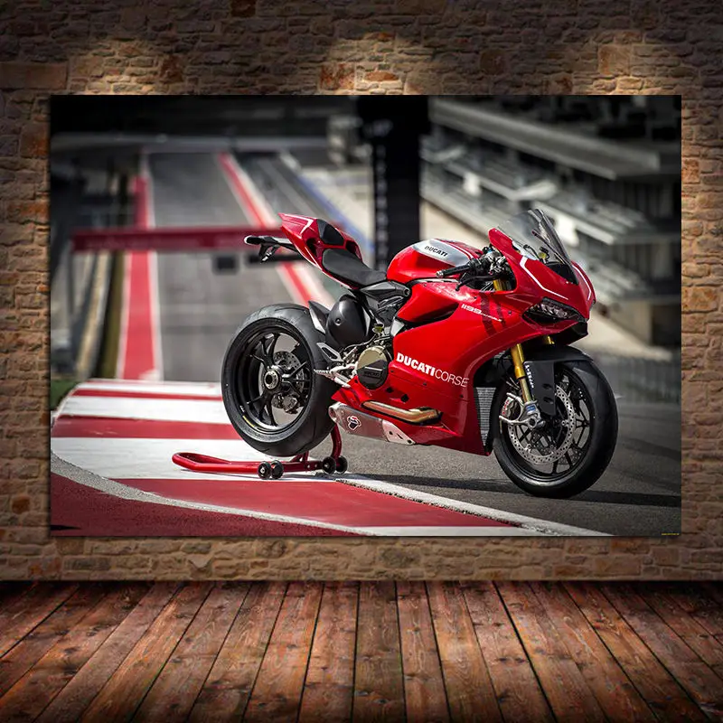 

Panigale Red Superbike Sport bike Motorbike Canvas Painting Picture Wall Art Posters and Prints for Living Room Cudaros Unframed