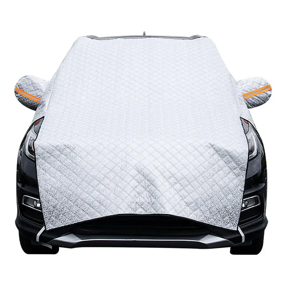 Winter Snow Frost Shield Summer Sun Heat Insulation Anti-frost Protective Cover With Night Warning Strip For Car