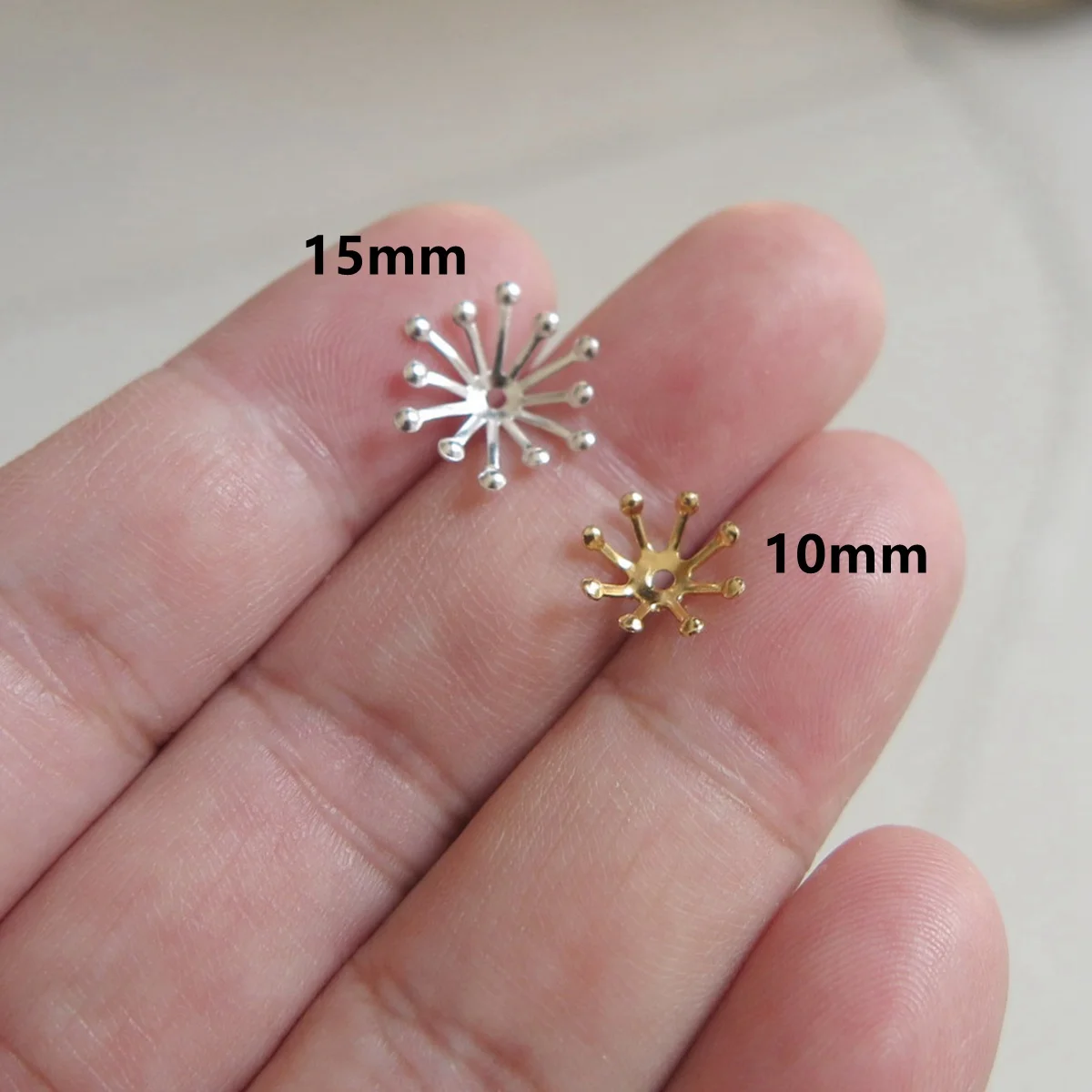 20pcs Pistil Stamen Shape 10mm 15mm Copper Metal Loose Beads Lot for Jewelry Making DIY Flower Findings