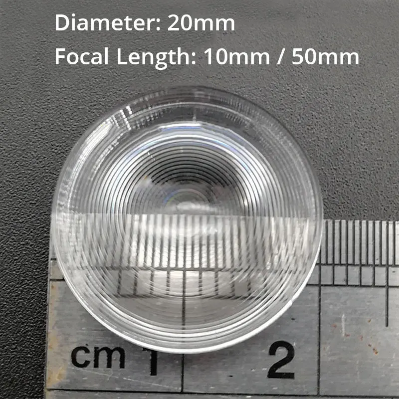 2PCS 20mm Mini Round Optical Plastic Solar Fresnel PMMA Condensing Lens Focal Length 15mm Magnifier, Magnifying Glass Lens