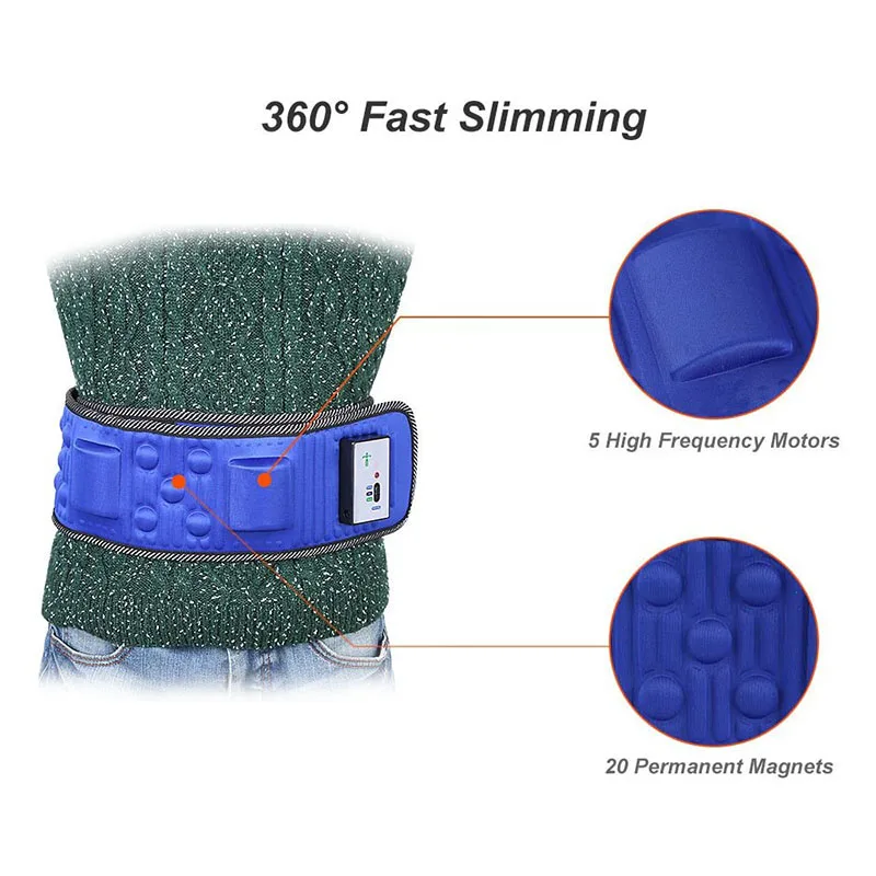 Body Slimming Belt Electric Vibrating Abdominal Muscle Trainer With 5 Motors Weight Loss Fat Removal Muscle Building Body Shaper