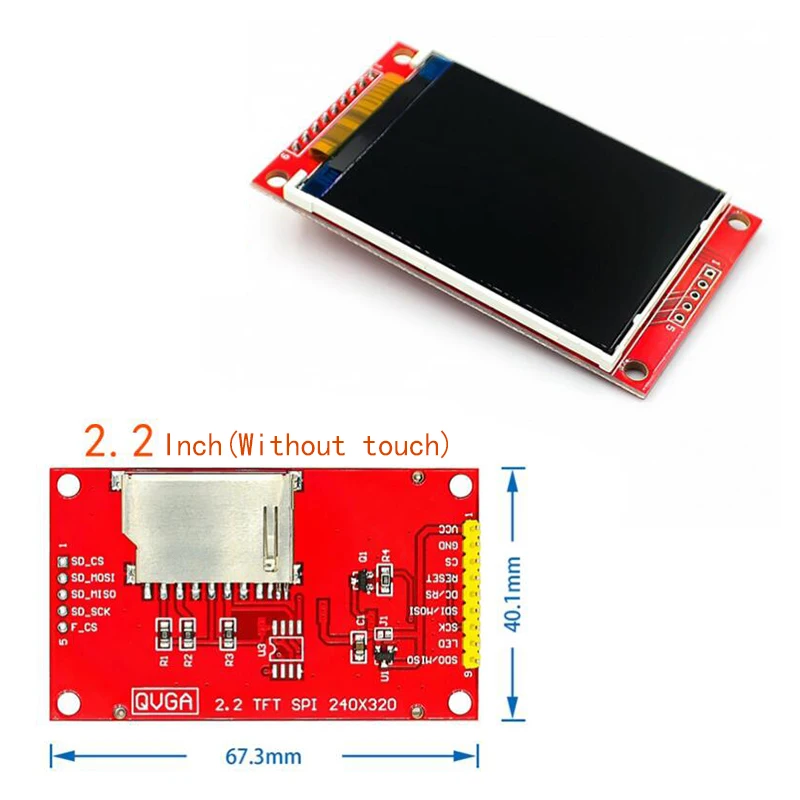 Imagem -05 - Polegada Tft Tela Colorida Módulo de Exibição Lcd Unidade St7735 Ili9225 Ili9341 Interface Spi 128*128 240*320 1.44 1.8 2.0 2.2 2.8