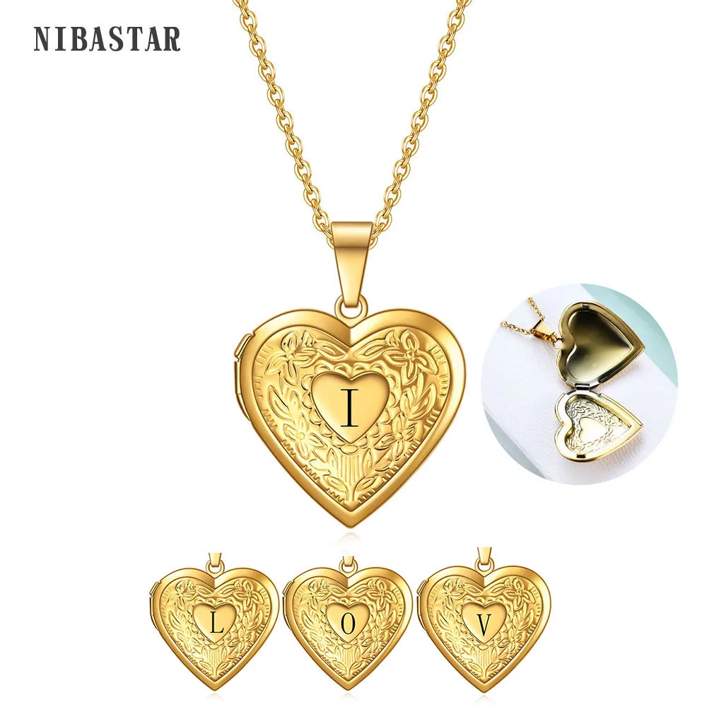 Steel Heart Locket Pendants For Women Girl Openable Photo Memory Frame Locket Necklace For Jewelry Gifts for Lover Family