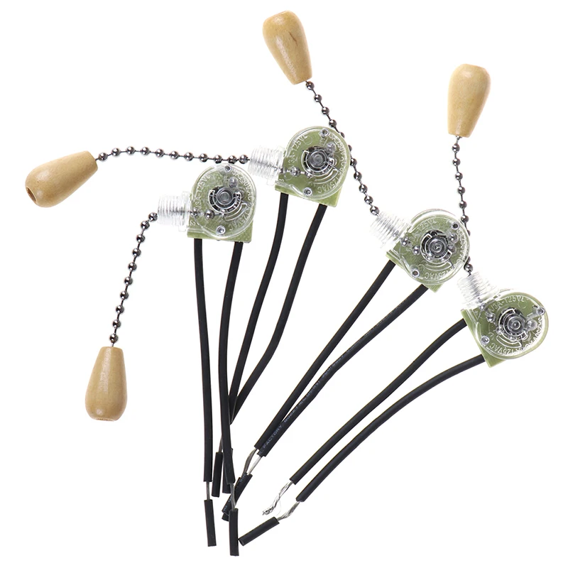4pcs Universal Wall Light Pull Switch Home Ceiling Fan Lamp Pull Chain Cord Switch Set Replacement Tools 3A/250V