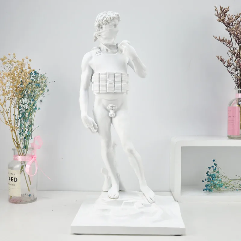 Modern Art Banksy Suicide David Statue Creative Resin Art&Craft Character Sculpture Street Abstract Art Home Decoration