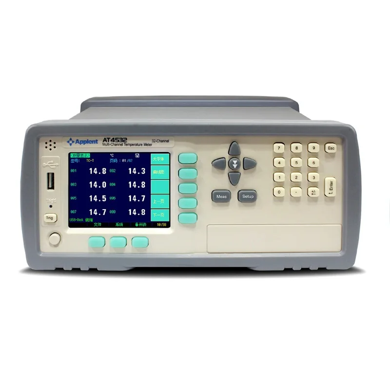 AT4508 8 Channels Temperature Recorder Meter for Industry with LCD Display Thermocouple Data Logger -200℃～1300℃