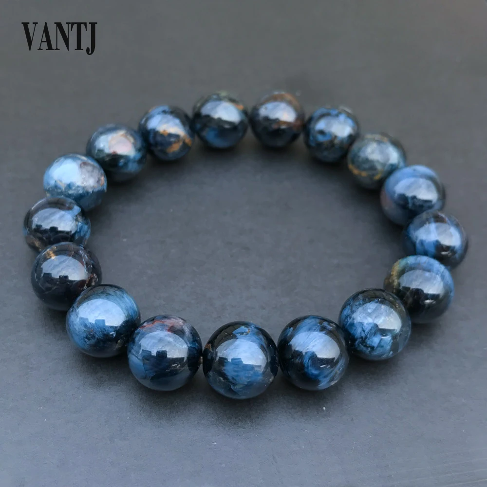 VANTJ High Quality Natural Blue Pietersite Chatoyant Bracelet Bangle Healing Gemstone for Women Men Best Gift From Namibia