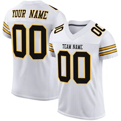 High Quality Custom American Football Jersey White Rugby Jersey Printed Team Name Number Game Training Football Shirt Men/Youth