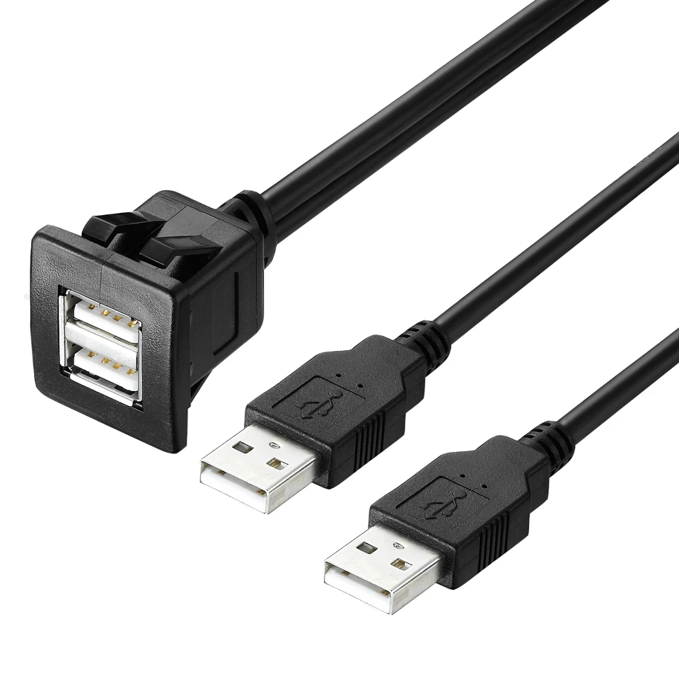 كابل usb 3.0 و USB2.0 مزدوج ، كابل تركيب لوحة القيادة ، معزول ، ذكر إلى أنثى ، 1 متر/2 متر