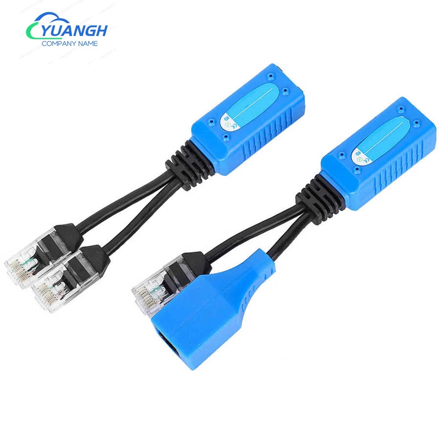 CCTV POE Combination Separator Cables RJ45 Connectors two cameras using a network POE syringe adapter IP camera accessories