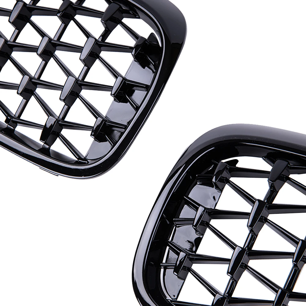 2PCS Car Racing Grill Meteor Diamond Star Style Front Kidney Grille Bumper For BMW 5 Series G30 G31 G38 520i 530i 540i 2018 2019