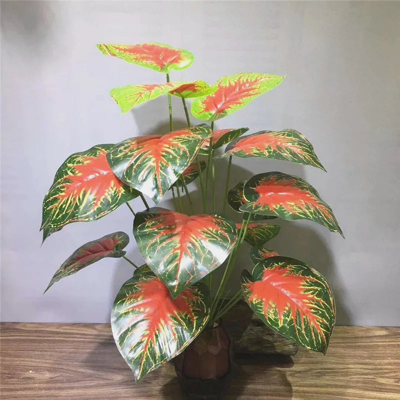 70CM 18 Leaf Green Plastic Plants Artificial Tropical Palm Tree Wedding DIY Landscaping Hotel Office Home Decor Desktop Props