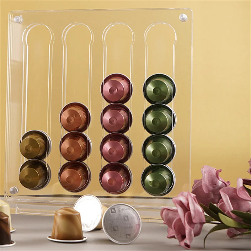 Transparent Nordic Acrylic Nespresso Coffee Pods Holder  Display Rack Coffee Capsule Stand Kitchen Capsule Storage Rack