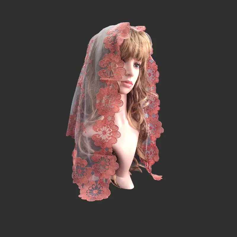

Embroidery Craft Triangular Veil Women Lace Mantilla Veil Church