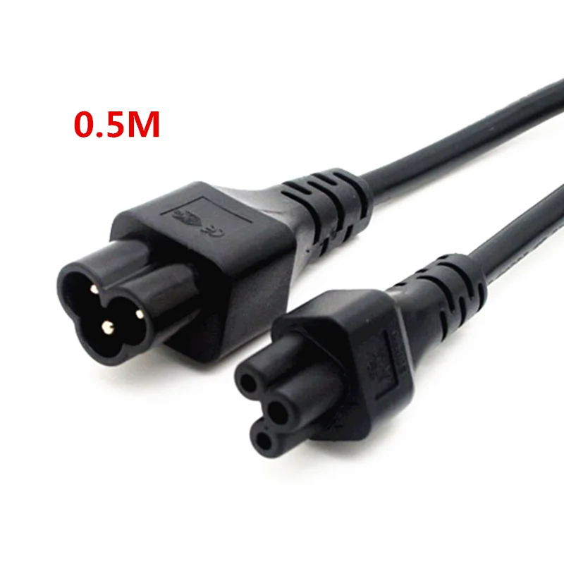 3Pin Male to Female Extension Cable ,IEC 320 C5 Female to C6 Male Extension Cable,About 50CM,1 PCS