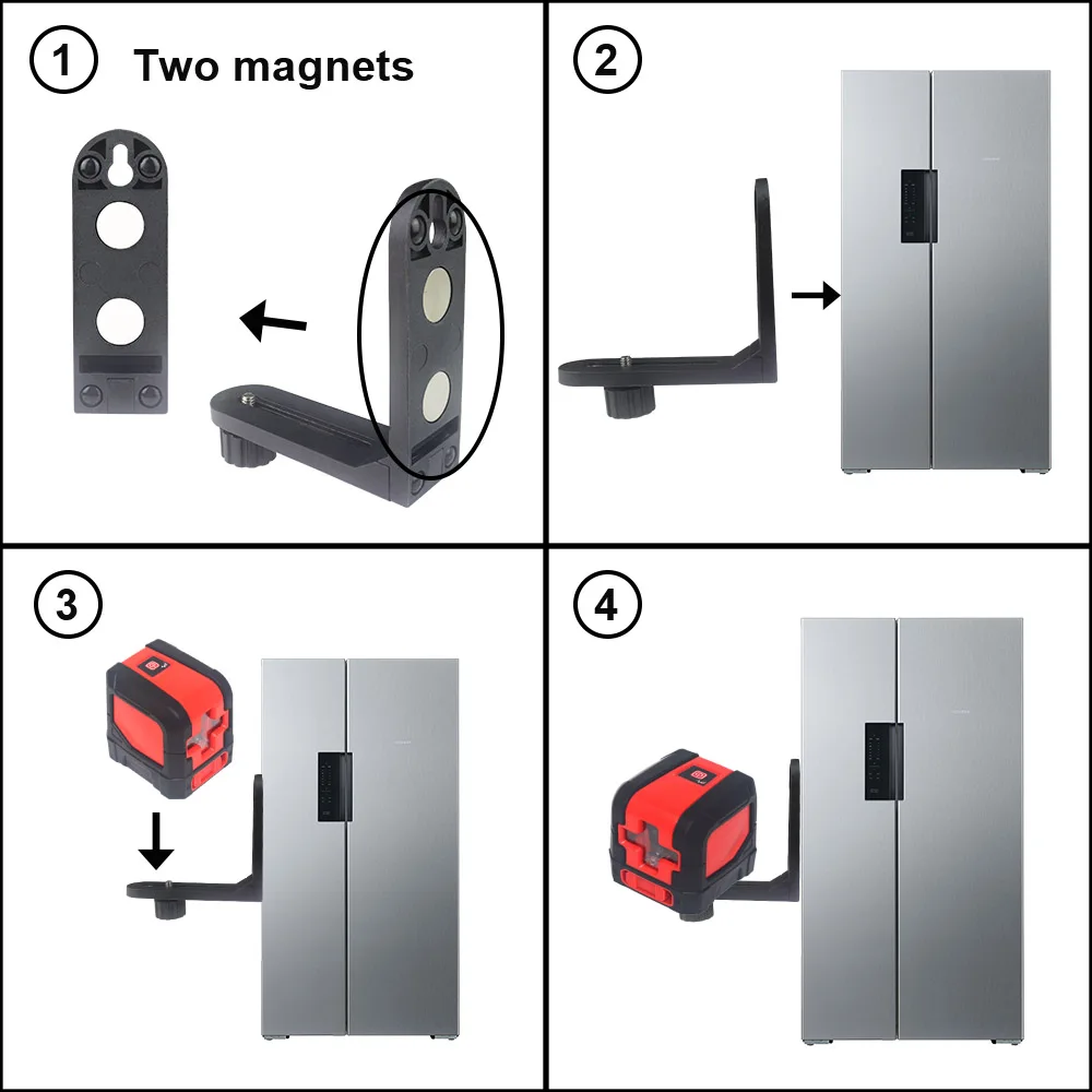 Magnetic L Laser Level Bracket L-shape Tripod Level Adapter 1/4