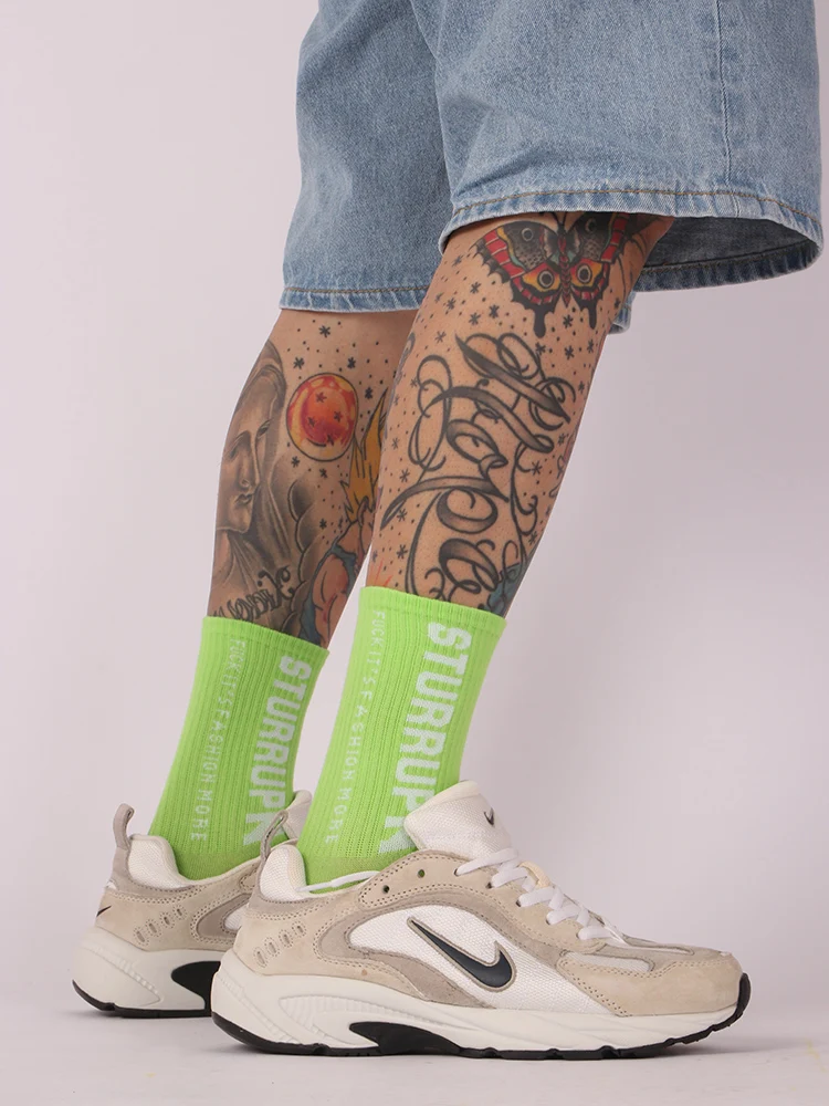 Korea Harajuku INS Simple Letters Joker Thin Hose Men SOCKS Street Trend Fashion Couple Cotton Women In the stockings