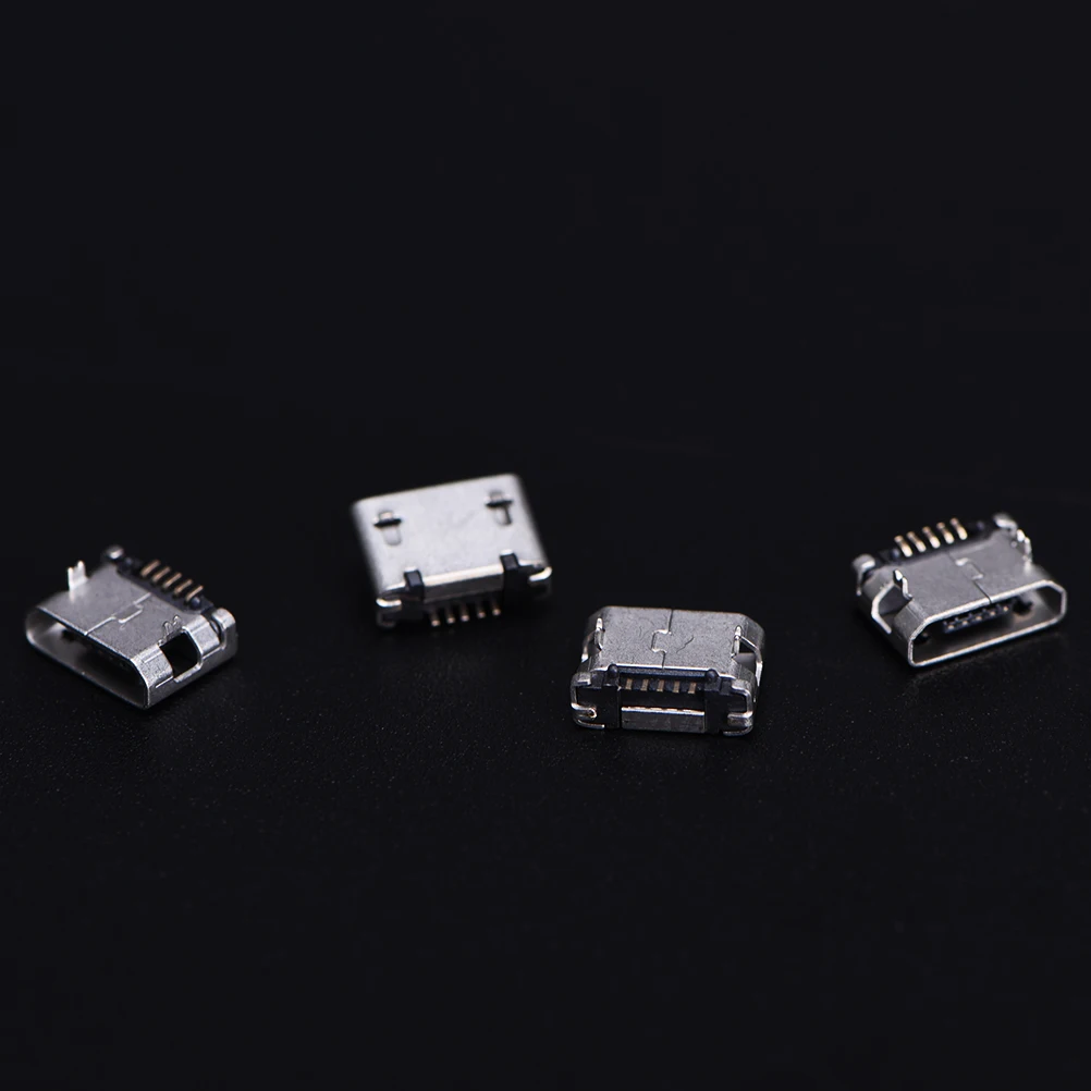 10Pcs Micro USB Jack Connector Micro USB 5pin B Type Female Connectors For Mobile Phone 5 pin Charging Sockets