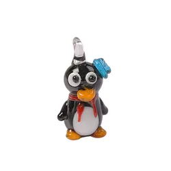 Qianbei Fashion Handmade Murano Lampwork Glass Mixed Color Loverly Penguin Pendant Fit Necklaces