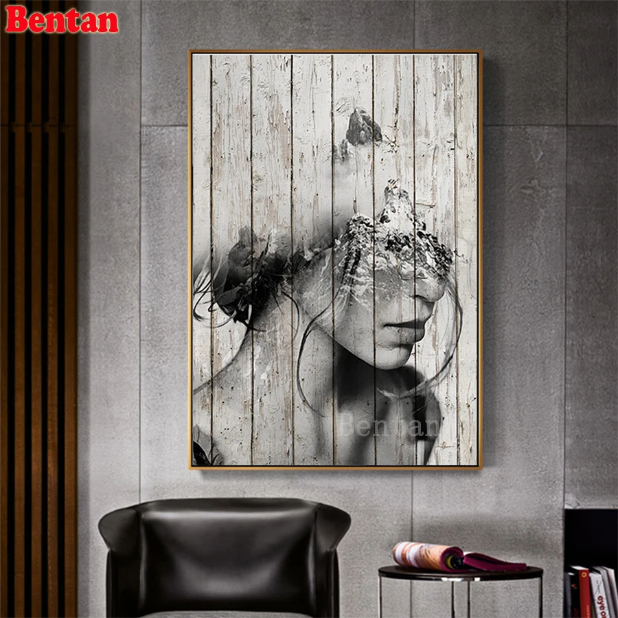 

Abstract woman diamond mosaic Diamond embroidery diy 5d diamond painting black and white art Picture of rhinestones Cross Stitch