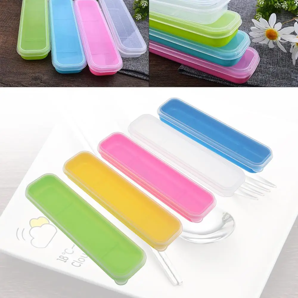 

Universal Portable PP Tableware Storage Box Transparent Split-type Cutlery Receptacle Box Case