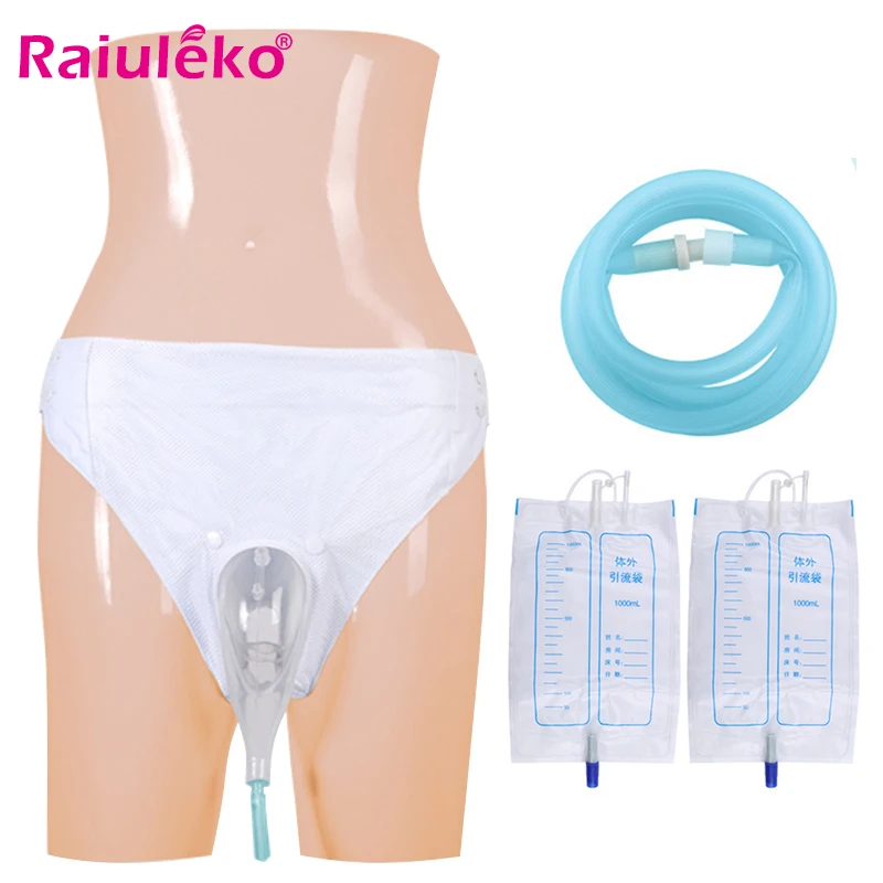 Medical Male/Elderly/Female Urine Bag Urine Collection Bag Breathable Urinal Spill Proof Set For Incontinence Patient 1000ML