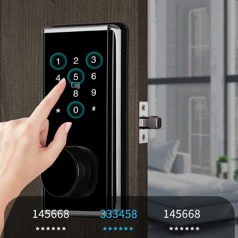 Smart Password Lock Bluetooth Deadbolt Locks Keyless Door Entry Exterior Door Password IC Cards Door Lock Single Tongue