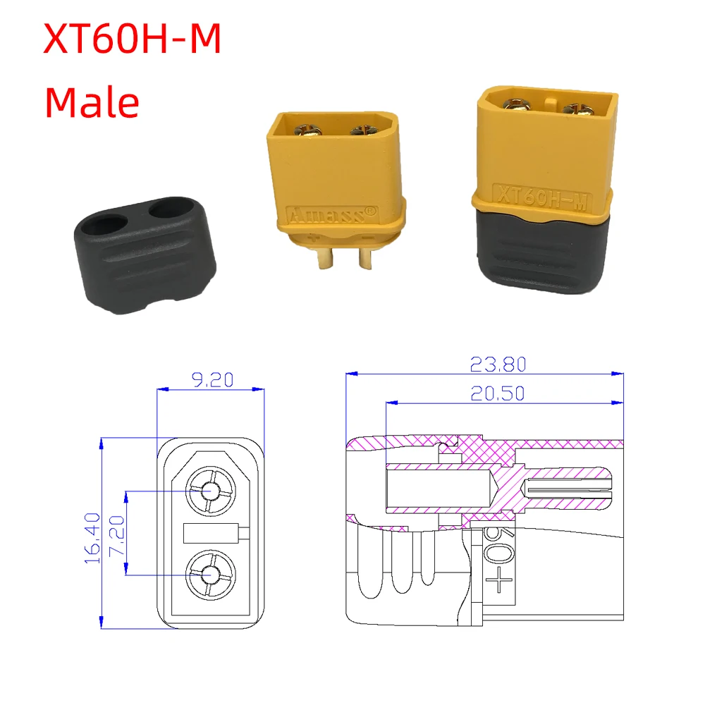 Xt60 + plug xt60h aero modo uav interface t plug conector de interface conector de bateria