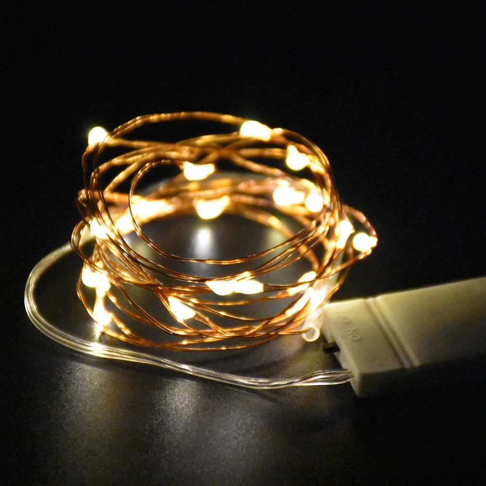 10PCS 5M 50 Led Battery Operated Christmas Lamps Waterproof Copper String Lamps For Thanksgiving Christmas Bedroom Decoration